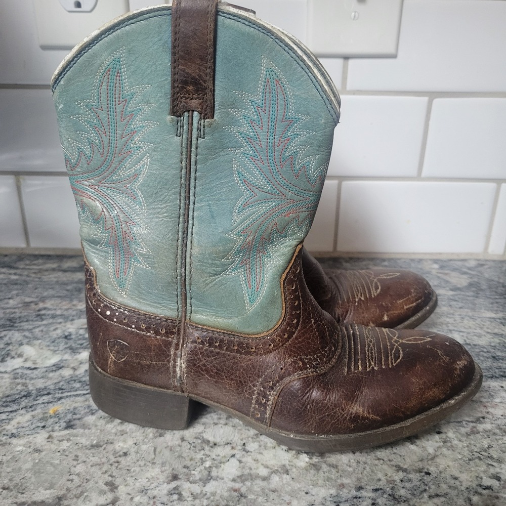 Ariat Heritage Hacksmore DistressedWestern Boots Kids Size 1